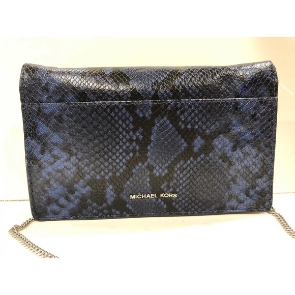 Michael Kors Ellie MD shoulder flap bag blue - Picture 5 of 11
